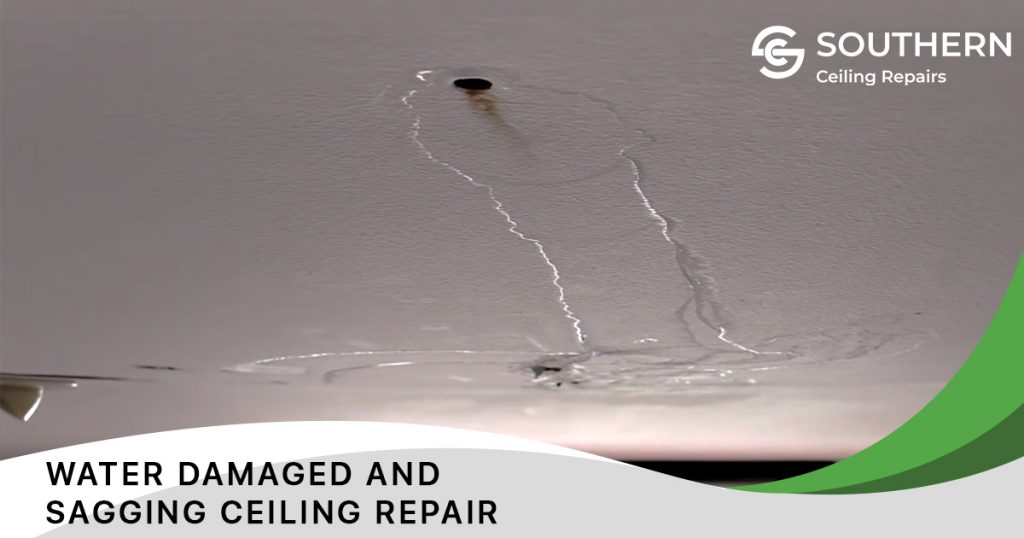Water Damaged and Sagging Ceiling Repair