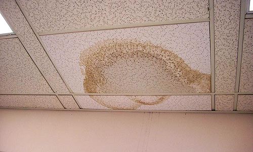 leaking ceiling damage