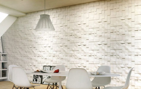 geometric pattern plaster wall finish